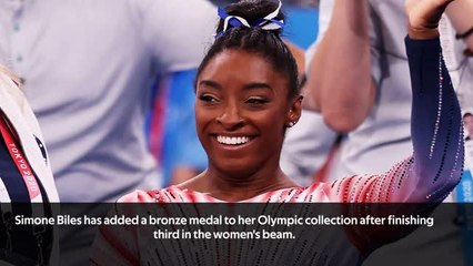 Biles bounces back to win beam bronze
