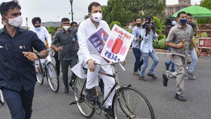 Cycle march, uproar in Parliament, political ruckus continue