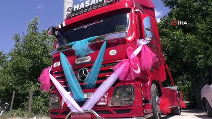 Tırını yeğeni için sünnet arabası yaptı