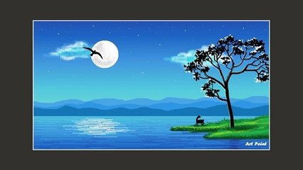 How to Draw - in computer| Microsoft paint tutorial | ms paint | scenery drawing 067 - Art Point