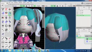 Build a paper model Butterfly Chibi mobile game on Metasequoia4 . software - Dựng mô hình giấy Butterfly Chibi game liên quân mobile trên phần mềm Metasequoia4
