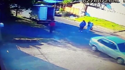 Imagens fortes: carro atropela e para em cima de cachorro, que é abandonado ao lado da calçada