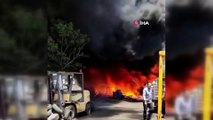 Hurdalıkta otobüs alev alev yandı