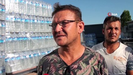 Sanayi esnafından yangın bölgesi için su yardımı