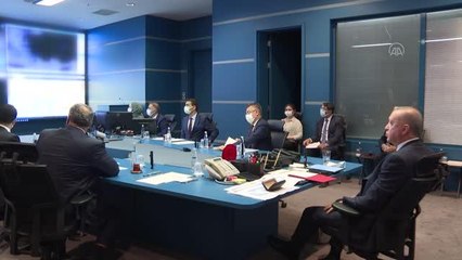 Cumhurbaşkanı Erdoğan, Devlet Bilgi Koordinasyon Merkezi'nde orman yangınlarıyla ilgili toplantıya başkanlık etti