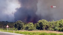 Antalya’nın Gündoğmuş ilçesinde dağlık alanda çıkan yangını söndürme çalışmaları devam ediyor