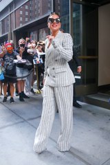 Lady Gaga's Pinstripe Suit Featured a Trippy Optical Illusion