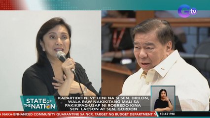 Drilon, wala raw nakikitang mali sa pakikipag-usap ni VP Leni kina Sen. Lacson at Sen. Gordon | SONA