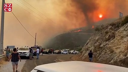 Alevler termik santralle aynı kareye girdi, adım adım yaklaşıyor