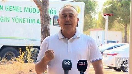 Antalya'da alevlerle mücadele... Bakan Çavuşoğlu'ndan önemli açıklamalar