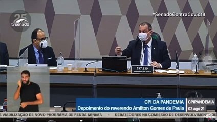 Aziz lê salmo para o reverendo Amilton Gomes na CPI da COVID
