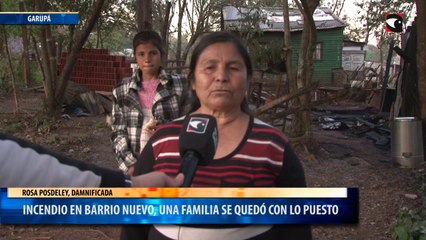 Incendio en barrio nuevo, una familia se quedó con lo puesto