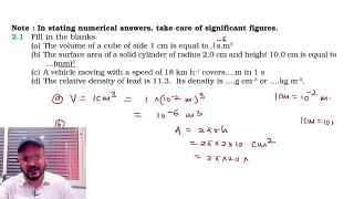 Exercise 2.1  Units and Measurements Class 11 Physics
