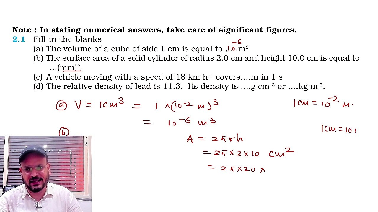 Exercise 2.1  Units and Measurements Class 11 Physics