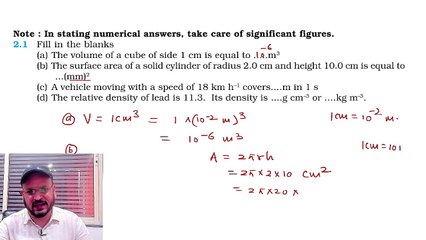 Exercise 2.1  Units and Measurements Class 11 Physics