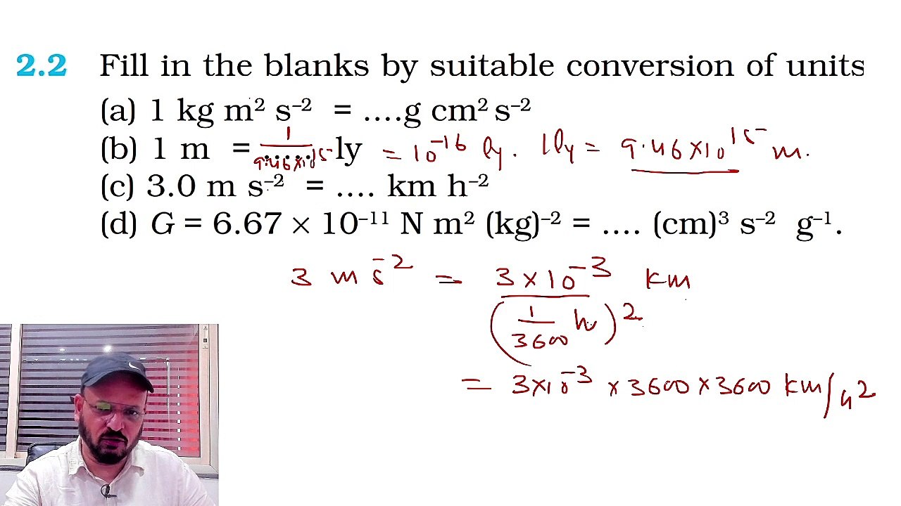 Exercise 2.2 Units and Measurements Class 11 Physics