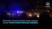 Kemerköy Termik Santrali'ne kadar yaklaşan yangın kontrol altına alınmaya çalışılıyor