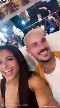 Christina Milian et M.Pokora fêtent leur rencontre dans le club L'Opéra à Saint Tropez le 3 août 2021.