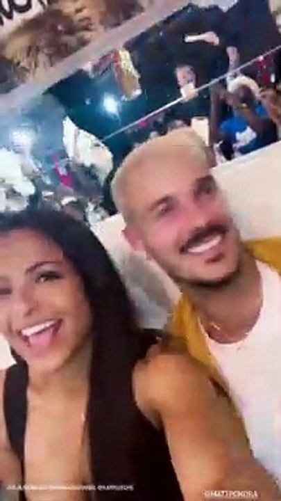 Christina Milian et M.Pokora fêtent leur rencontre dans le club L'Opéra à Saint Tropez le 3 août 2021.