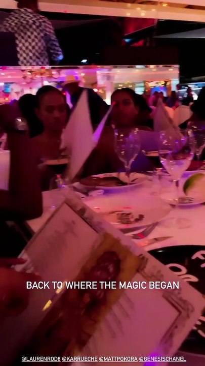 Christina Milian et M.Pokora fêtent leur rencontre dans le club L'Opéra à Saint Tropez le 3 août 2021.