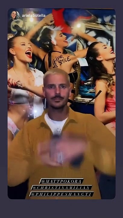 Christina Milian et M.Pokora fêtent leur rencontre dans le club L'Opéra à Saint Tropez le 3 août 2021.