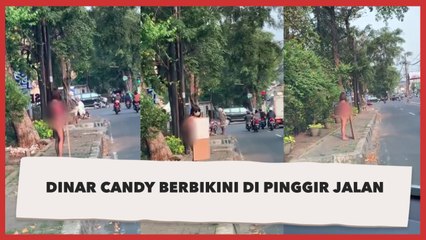 Stres Gegara PPKM, Dinar Candy Pakai Bikini Merah di Jalan