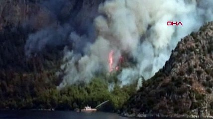 Marmaris'teki yangın 7'inci günde; alevler Delikliyol mevkisine sıçradı, 3 ev ve restoran tahliye edildi
