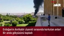 Erdoğan'ın Anıtkabir ziyareti sırasında korkutan anlar! Bir anda gökyüzünü kapladı