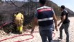 Ören Sahili'ndeki yangını Deniz Kuvvetleri personeli böyle söndürdü