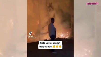 CZN Burak'ın yangına müdahale şekli görenleri şaşırttı! Uyarılara rağmen...