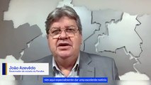 João Azevêdo destaca queda em mortes por covid na PB em julho; 107 cidades não registraram óbitos