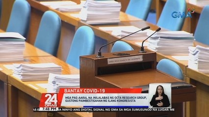 Mga pag-aaral na inilalabas ng OCTA Research Group, gustong paimbestigahan ng ilang kongresista | 24 Oras