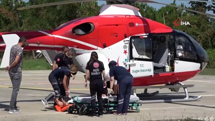 - Beyin kanaması geçiren yaşlı adam ambulans helikopterle hastaneye yetiştirildi