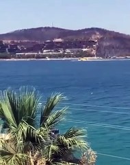 Yangına müdahale eden uçağa Jet Ski engeli