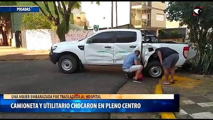 Camioneta y utilitario chocaron en pleno centro