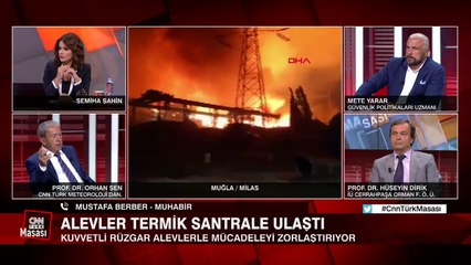 Alevler, termik santrale ulaştı