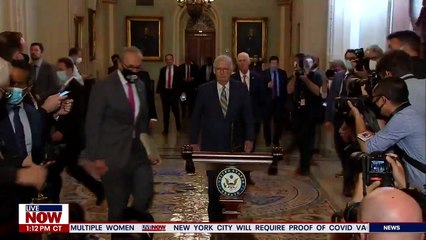 Download Video: Sneaky Schumer - Senators laugh as Schumer steals podium from McConnell