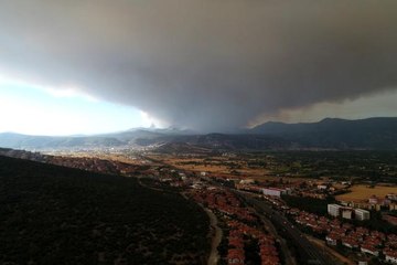 Son dakika haberleri... Muğla'da yükselen dumanlar gökyüzünü griye boyadı