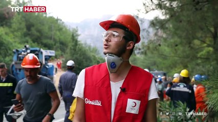 Tatile gitti, yangınlar çıkınca Kızılay gönüllüsü oldu