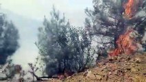 Manavgat Kızıldağ Mevkii'ndeki yangın böyle görüntülendi