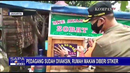 Pedagang Sudah Divaksin, Rumah Makan Diberi Stiker