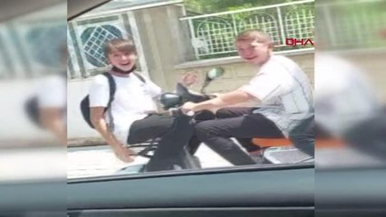 3 ÇOCUĞUN ELEKTRİKLİ MOTOSİKLETLE TEHLİKELİ YOLCULUĞU