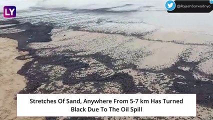 Juhu Beach, Mumbai Covered In Oil Spill; Clean Up Drive Underway By BMC