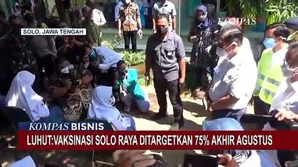 Luhut Targetkan Vaksinasi Solo Raya Rampung September