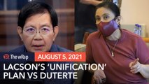 Lacson crafts 2022 'unification' plan vs Duterte; Robredo rejects it