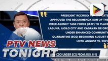 Laguna, Iloilo City and Cagayan de Oro under ECQ from August 6-15