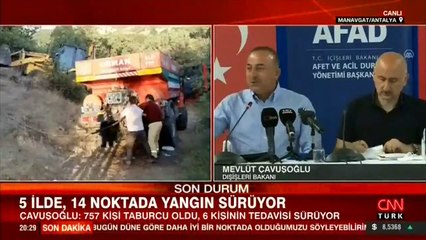 Son dakika... Bakan Çavuşoğlu ve Karaismailoğlu'ndan Manavgat'ta açıklamalar