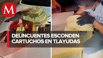 En Oaxaca, descubren 400 cartuchos ocultos entre panes y tlayudas