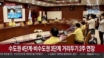 수도권 4단계·비수도권 3단계 거리두기 2주 연장