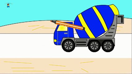 Das Malbuch - Betonmischer - Helft uns zu malen!